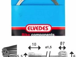 Câble De Frein 1x19 Fils Inox Ø1,5mm Tête En V Ø5,5x10 Et T-nipple Elvedes