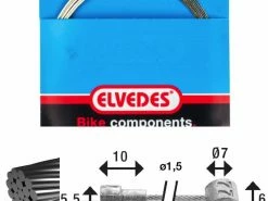 Câble De Frein 1x19 Fils Inox Ø1,5mm Tête En V Ø5,5x10 Et T-nipple Elvedes