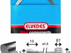 Câble De Frein 1x19 Fils Inox Slick Ø1,5mm Tête En V Ø5,5x10 Et T Elvedes
