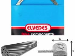 Câble De Frein 1x19 Fils Galvanisé Ø1,5mm Tête En T Ø7x6mm Elvedes