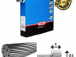 Lot De 100 Câbles De Transmission 1x19 Fils Inox Ø1,1mm Avec Tête N Ø4x4 Elvedes